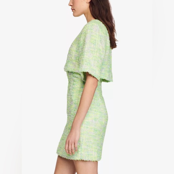 Sandro Agy checked layered-effect tweed mini dress - Picture 3 of 8